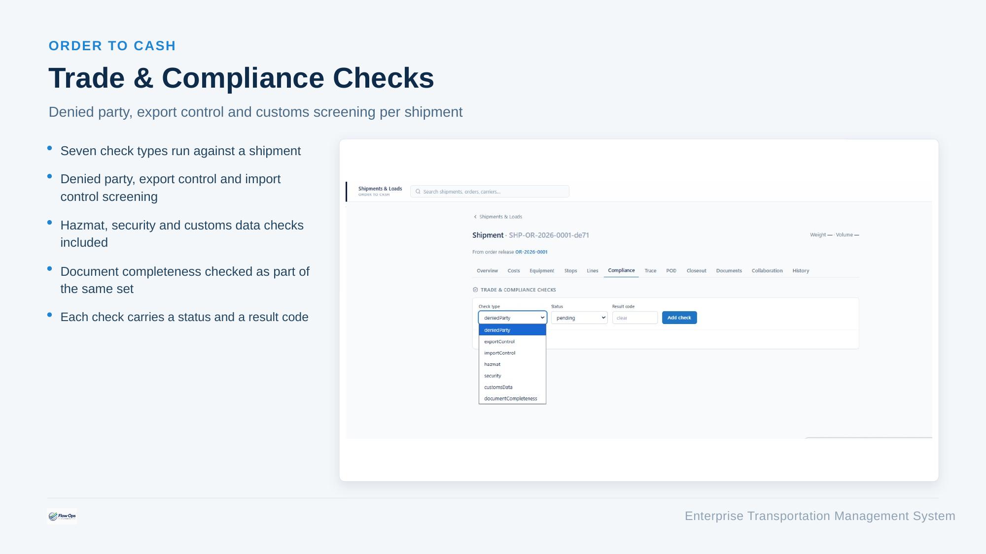 Trade & compliance checks